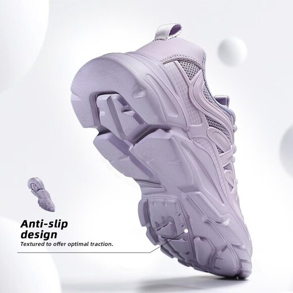 Women's Purple Slip-On Running Shoes Lightweight Mesh Walking Sneakers for Gym - Picture 3 of 7